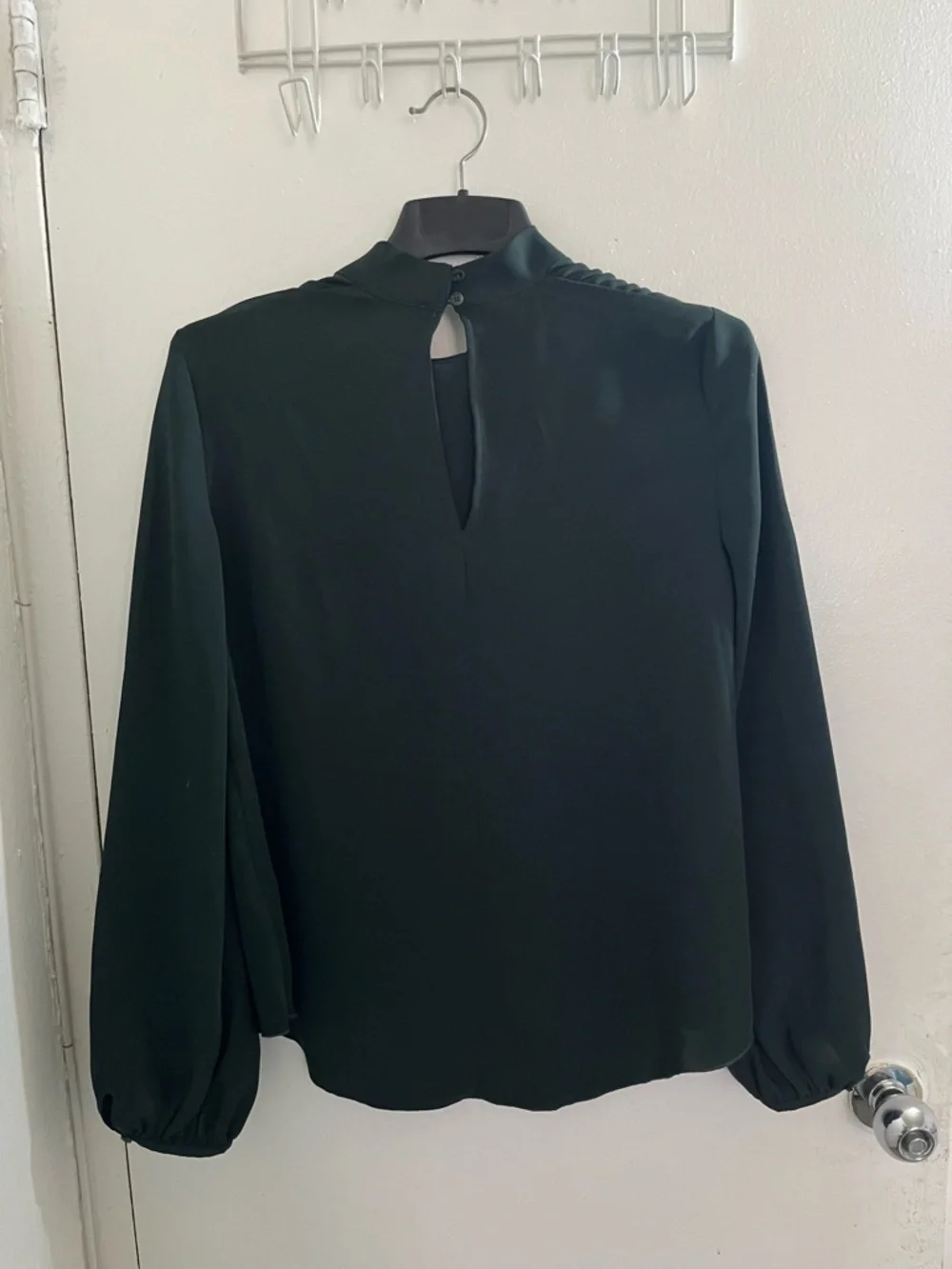 Babaton by aritzia Dark Green Mock Neck Long Sleeve Blouse - Picture 3 of 8